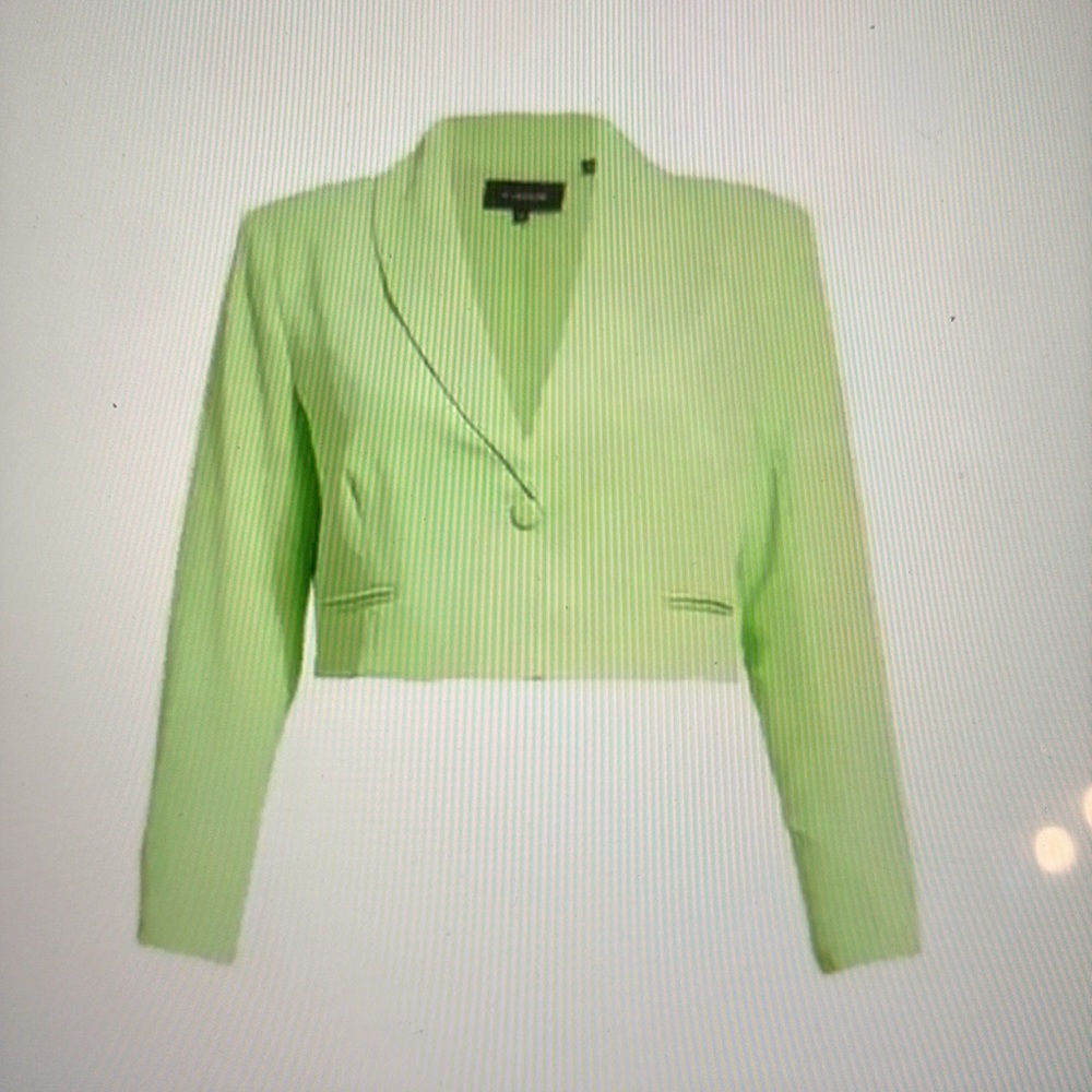 11 Honore NWT Size 14 Ariel Cropped Blazer in Paradise Green - Picture 12 of 13